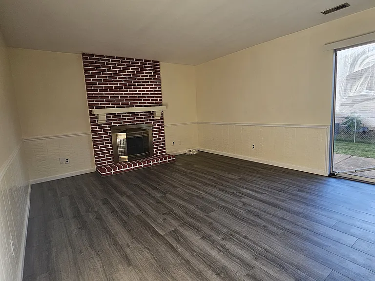 Family Room with wood fireplace