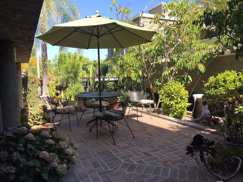 Shared patio with one unit.