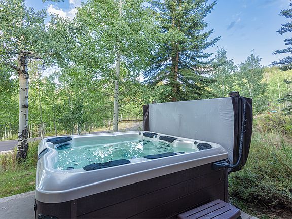 Enjoy this private, year round hot tub just steps from the door.