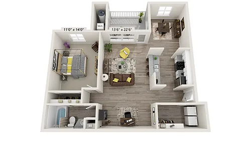Floor plan South - 1C