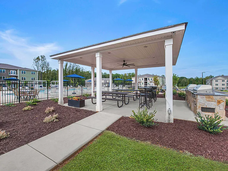 Grilling Area at Preston Park Apartments in Burlington, NC