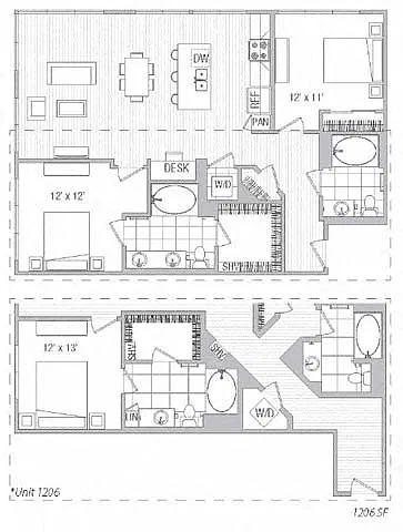Floor plan 2X2 E5-E