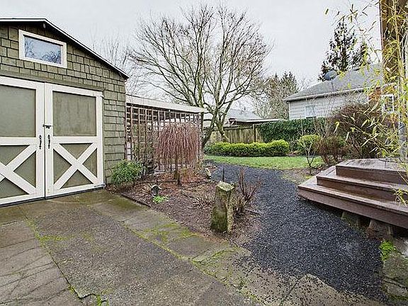 Garage and back yard