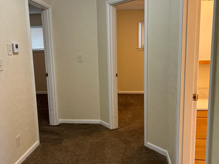 Hallway bedroom and bathroom