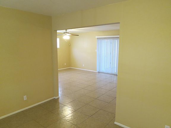 View from living room into dining area.