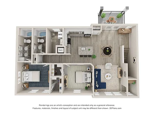 Floor plan The Grande | 2 Bed | 2 Bath