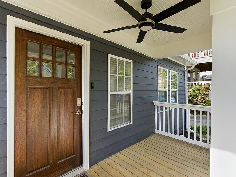 Front porch with fan