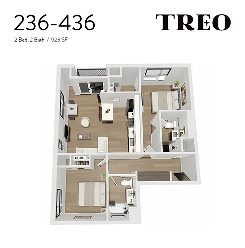 Floor plan 2 Bedroom - 2 Bathroom
