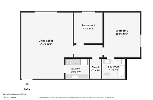 Floor plan 2 Bed