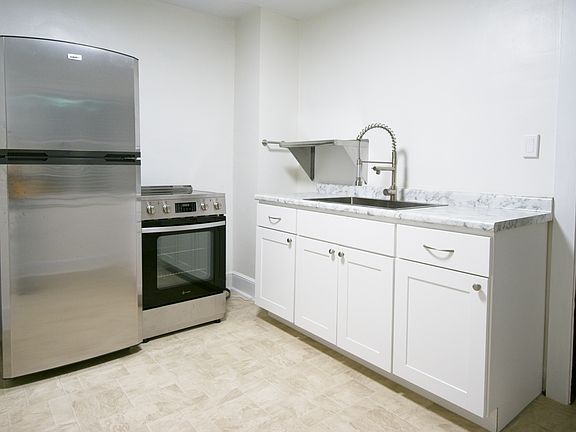 Kitchen viewed from north-facing windows.