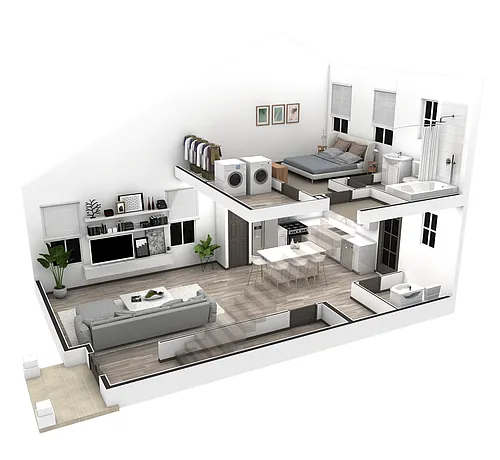 Floor plan 1BR Vista Triplex