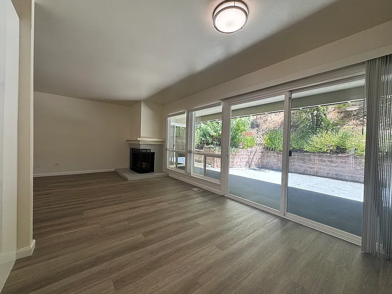 Dining area with patio access.