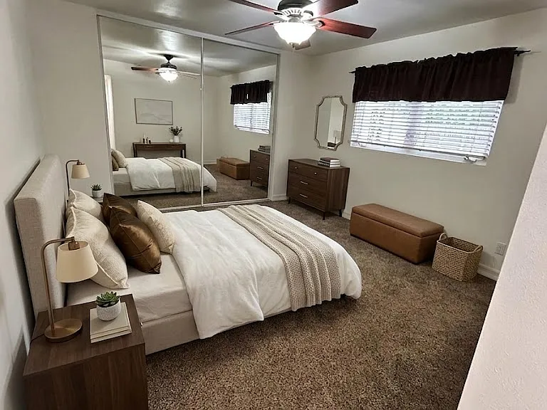Staged Primary Bedroom (downstairs)