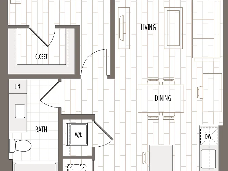 A1M: 1bed 1bath A1M: 1bed 1bath