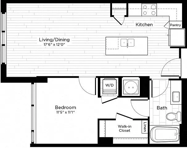 Floor plan 1F-S (Affordable Housing)