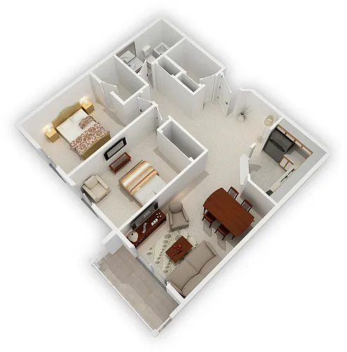Floor plan 2 Bedroom 1 Bathroom
