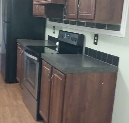 Kitchen with wood finish side