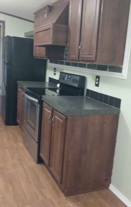 Kitchen with wood finish side