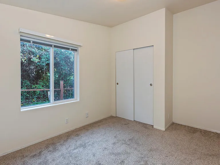 Closet and window in den.