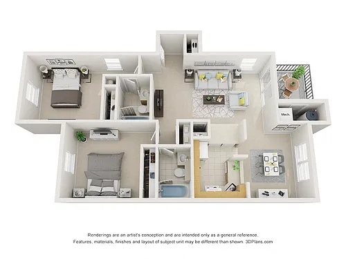 Floor plan 2 Bed D Royal Oaks