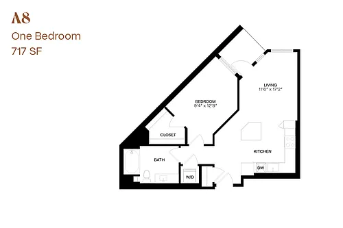 Floor plan One Bedroom A8