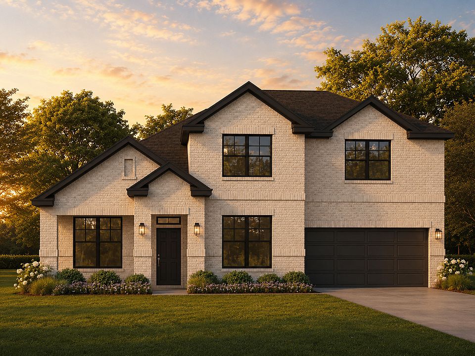 Exterior rendering of a modern farmhouse transitional style home by Kindred Homes