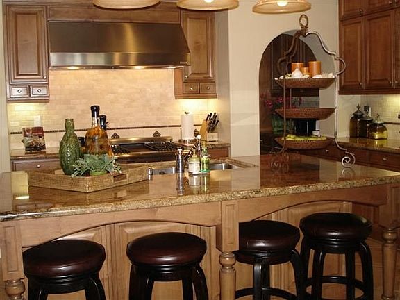 Spacious Kitchen with Granite Island