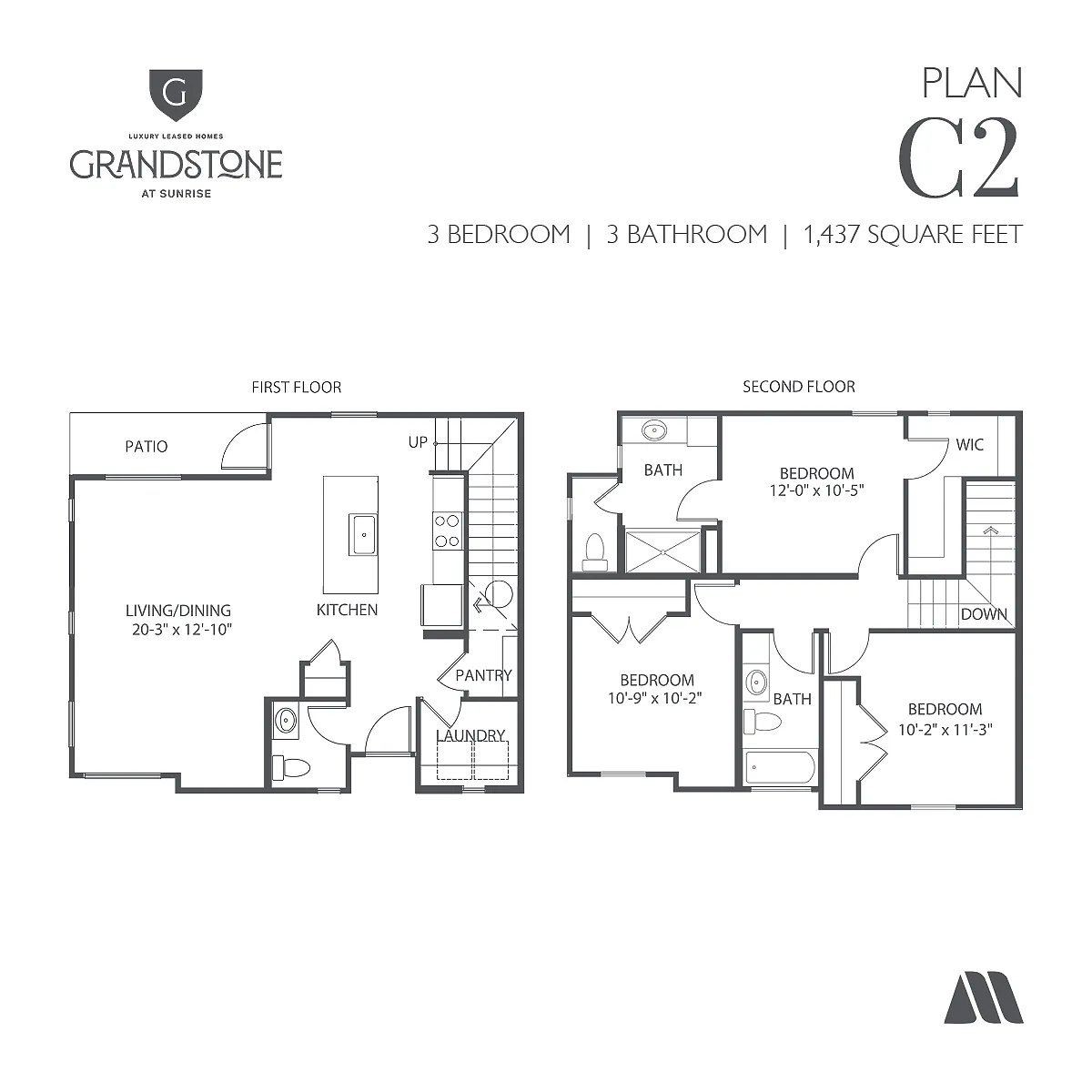Floor plan 3 Bed/3 Bath
