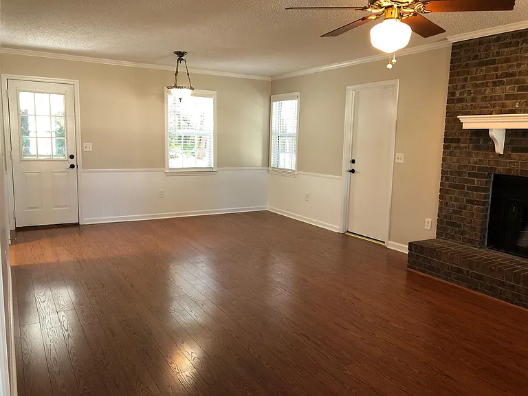 Living room and dining area