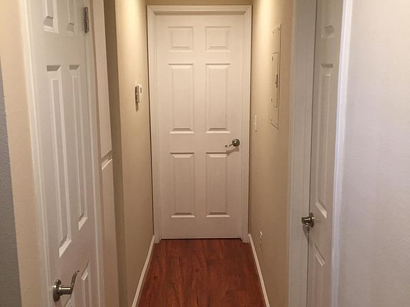 Closet on left, bathroom on right, master at end