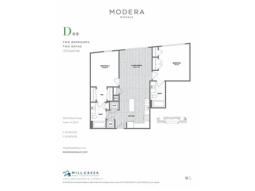 Floor plan D09 - Two Bedroom Two Bath