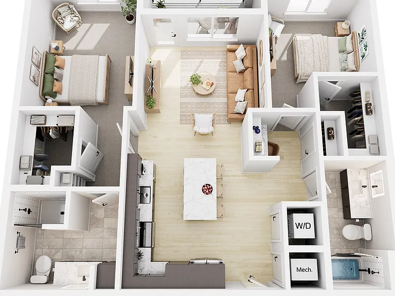 2 Bedroom 2 Bedroom