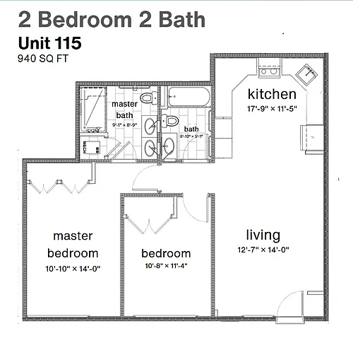 Floor plan 2BD 2BA