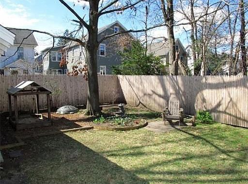 Fenced back yard.