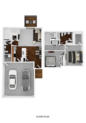 Floor plan Townhome Style 2 Bedroom 1.5 Bathroom
