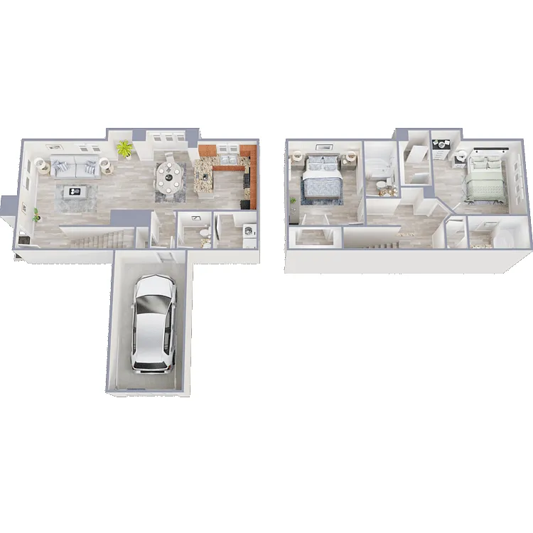 Floor plan Via Lyon with Attached Garage included