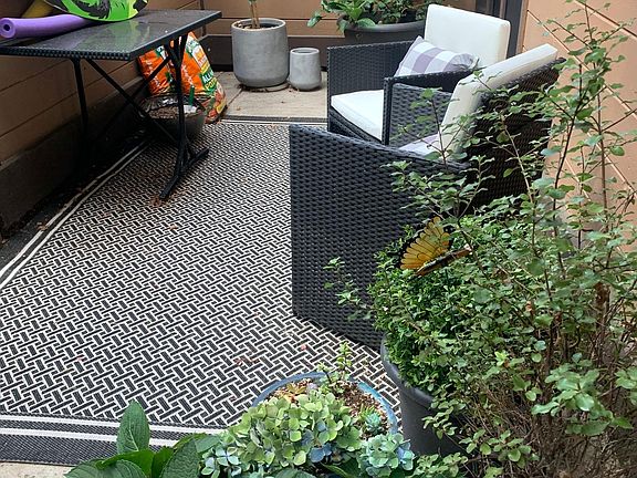 Patio off kitchen slider & front door