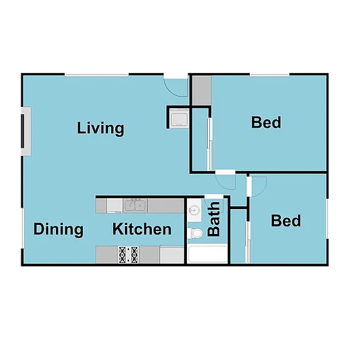Floor plan Plan A Cottage Flat - 1 VACANCY