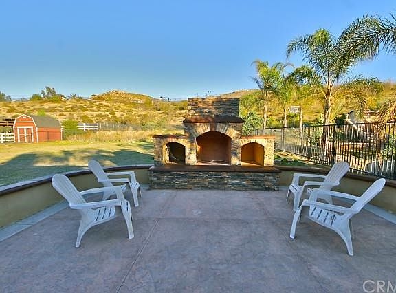 Fire place on back patio