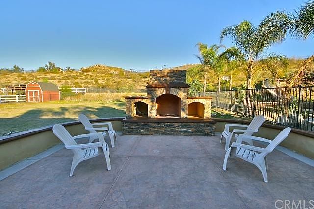 Fire place on back patio