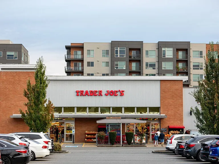 Located near the grocery store