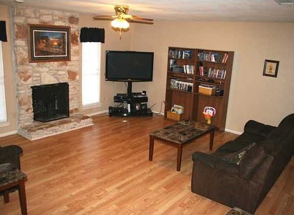 Living room with fireplace
