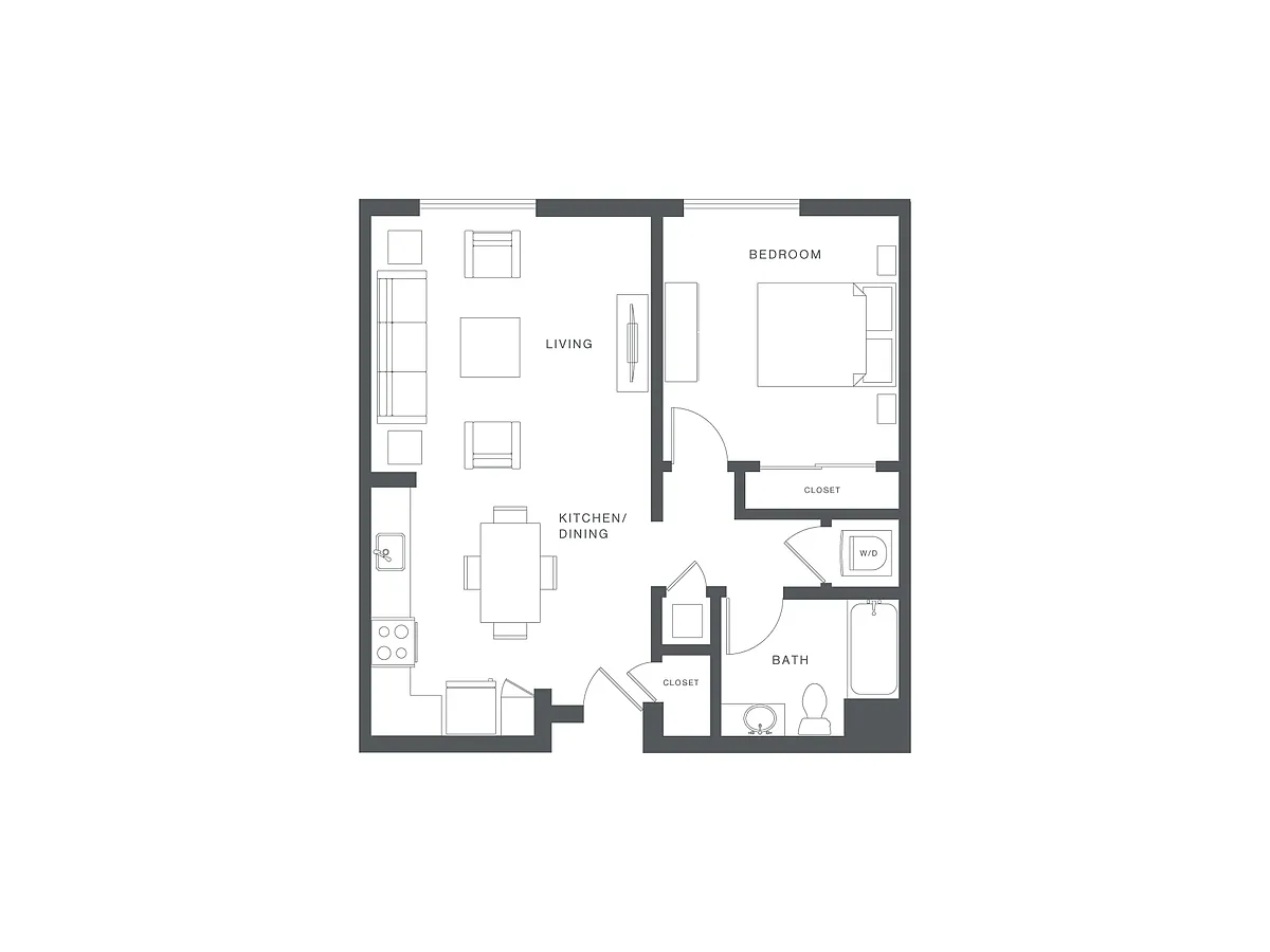 Floor plan 1 Bed/1 Bath-F-A1