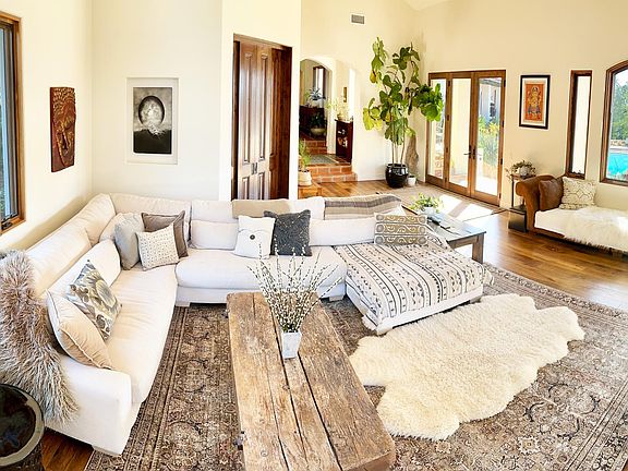 living room with new rug