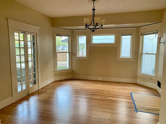 Dining room with french doors to front porch