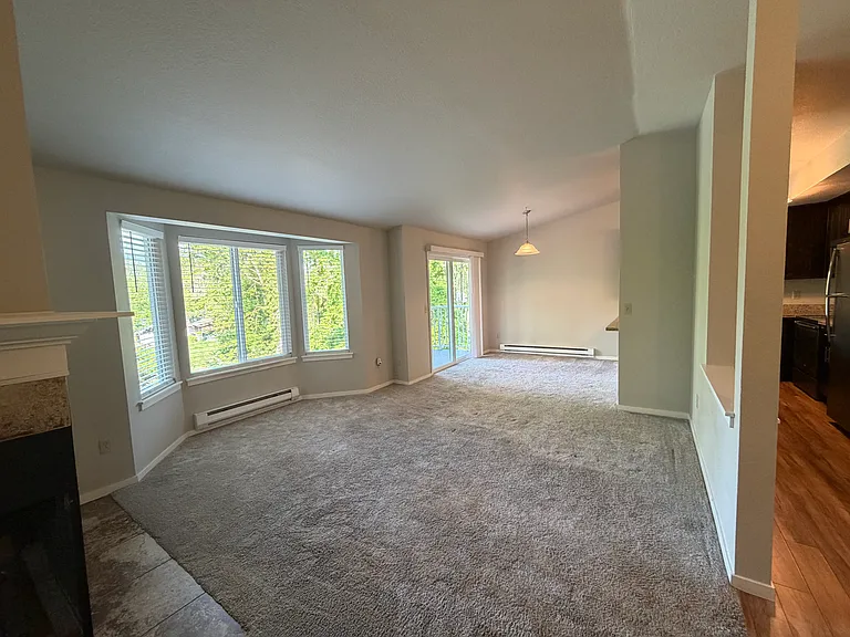 view from living room corner to dining room