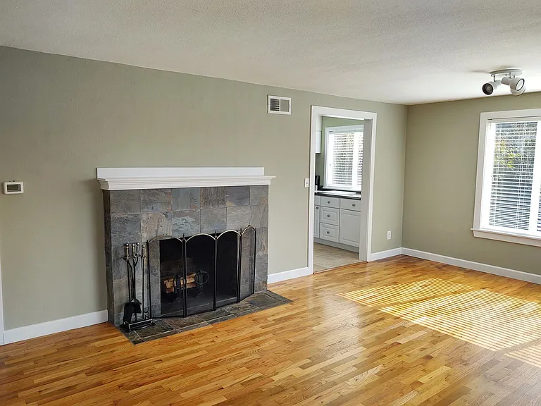 Wood fire place in living room