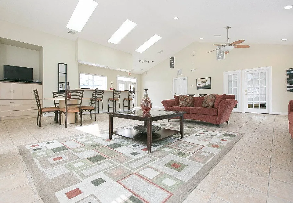 Spacious clubhouse with TV