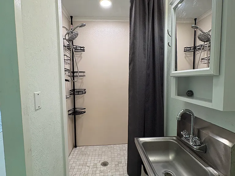 Bathroom downstairs with shower