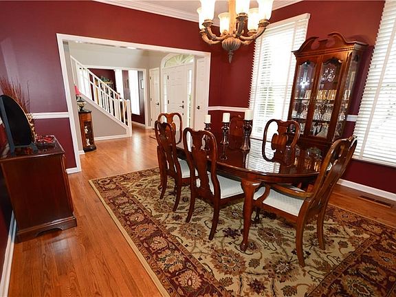 Formal elegant dining room for special gatherings.